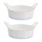 Melrose Rustic Bucket Style Round Ceramic Bowls - 11.5" - Set of 2